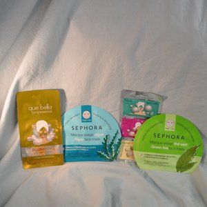 bundle lot 4 face masks NEW sephora green tea algae que bella (48)